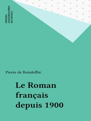cover image of Le Roman français depuis 1900